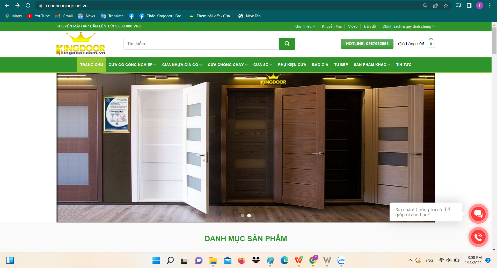 website cuanhuagiago.net.vn