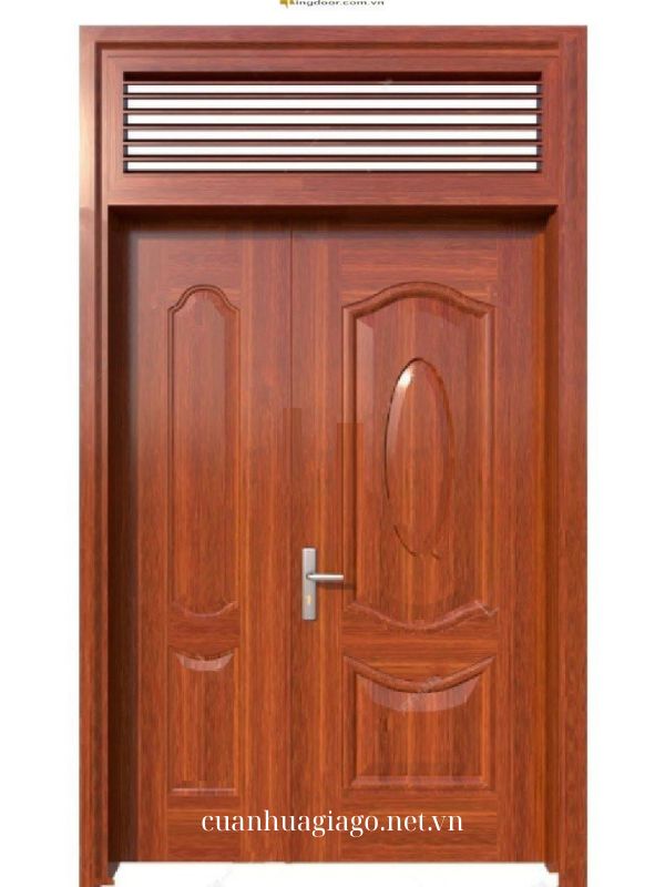 Cửa thép vân gỗ 2 cánh lệch quận 10