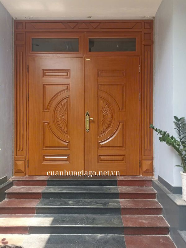 Cửa thép 2 cánh vân gỗ Phan Thiết