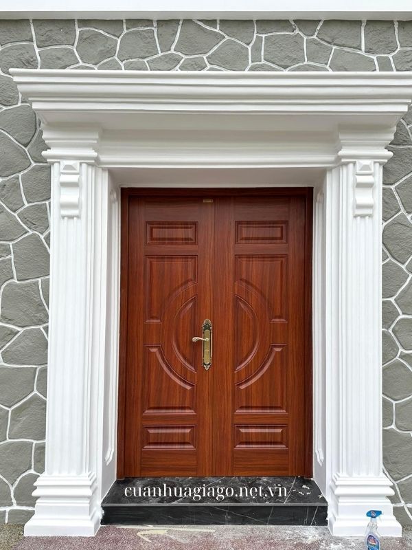 Cửa thép vân gỗ 2 cánh đều quận 2
