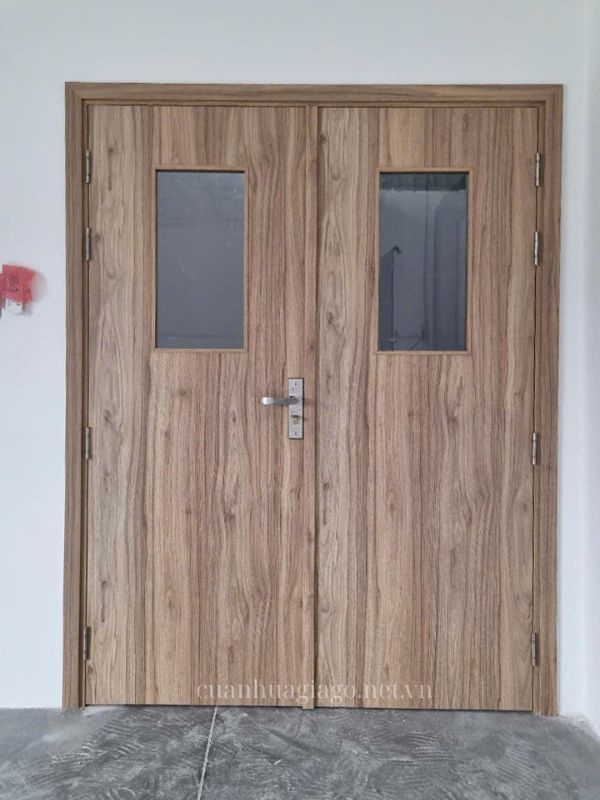 Cửa gỗ chống cháy MDF Melamine 2 cánh